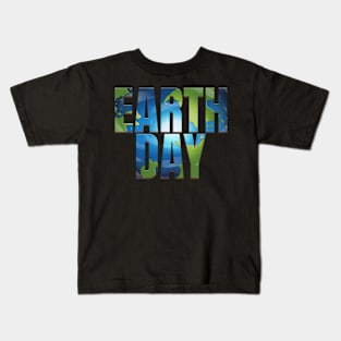 Logo With Ocean And Continents For Earth Day Kids T-Shirt